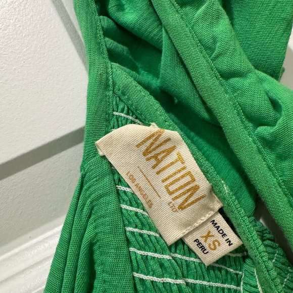 Green Ruffled Women's Top - Picture 2 of 3